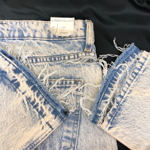 Current/Elliott Acid Wash Distressed Crop Jeans Size 24 - Picture 7 of 8